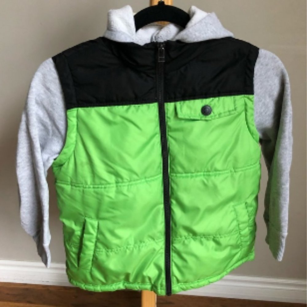 boys jacket faux vest look w/hood 7-8